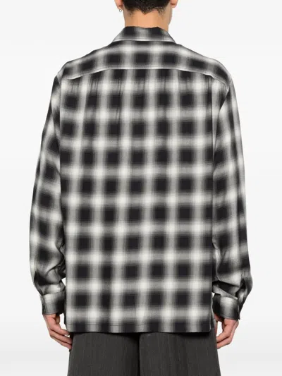Our Legacy Every Shirt Reno Cowboy Relaxedfit Checked Viscose Shirt In Black