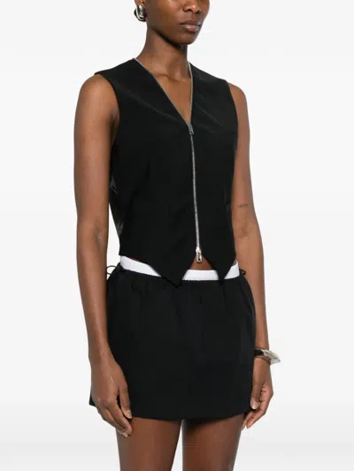 Alexander Wang Zipper Tailored Vest In Black
