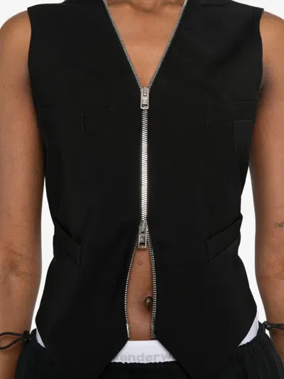 Alexander Wang Zipper Tailored Vest In Black