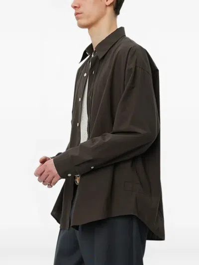 Mfpen Oversized Micro Structure Shirt In Green