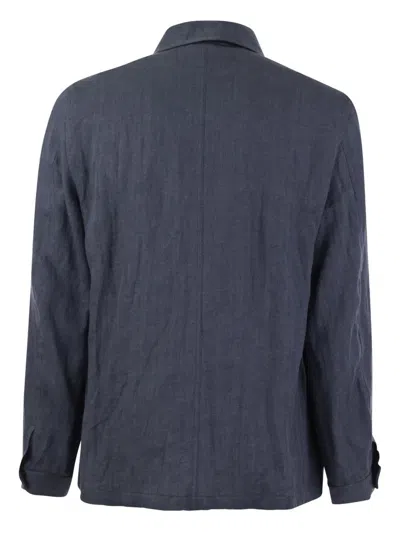 Fedeli Bristol - Linen Jacket In Blue