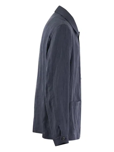 Fedeli Bristol - Linen Jacket In Blue