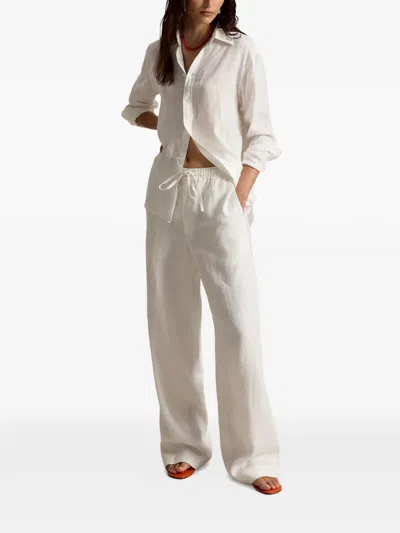 Polo Ralph Lauren Drawstring Pull-on Trousers In White