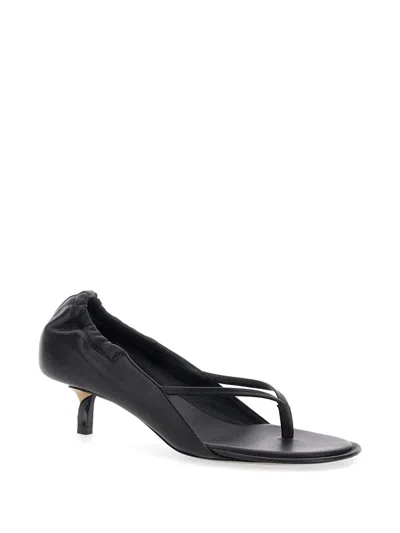 Jacquemus Nu Pieds B Open Toe Kitten Heel Sandals In Black