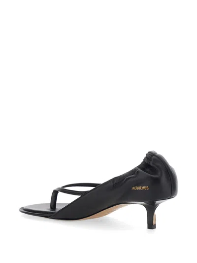 Jacquemus Nu Pieds B Open Toe Kitten Heel Sandals In Black