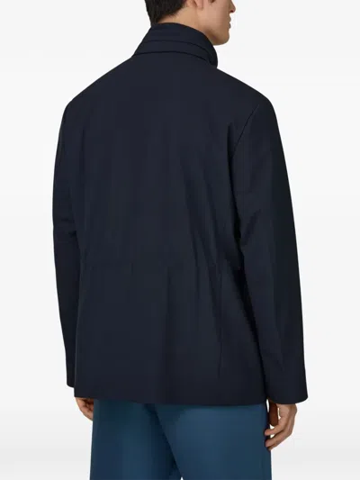 Boggi Milano Laminated Technical Field Jacket In Blue