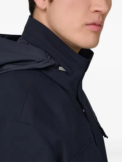 Boggi Milano Laminated Technical Field Jacket In Blue