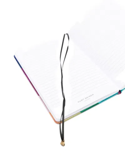 Kurt Geiger Eagle Striped Notebook In Multi