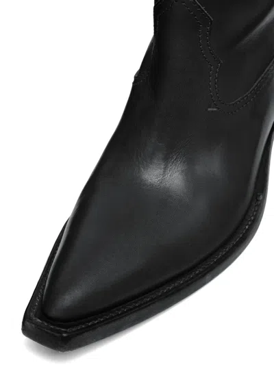 Maison Margiela Heel-less Western Leather Boots In Black