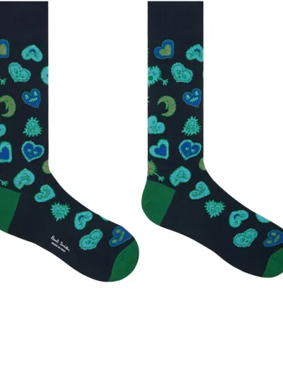 Paul Smith Heart-patterned Socks In Multi