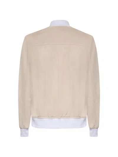 Eleventy Buttonned Leather Jacket In Neutral
