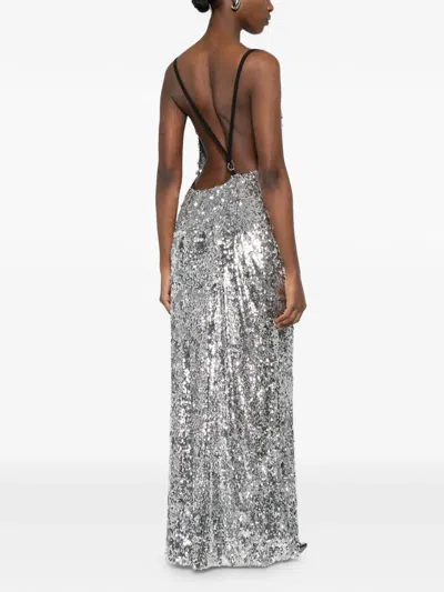 Coperni Sequin-embellished Maxi Dress In Gray
