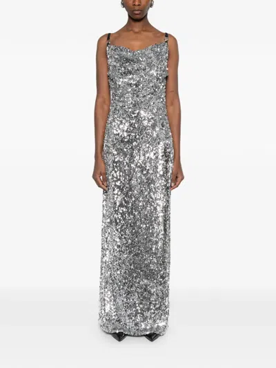Coperni Sequin-embellished Maxi Dress In Gray