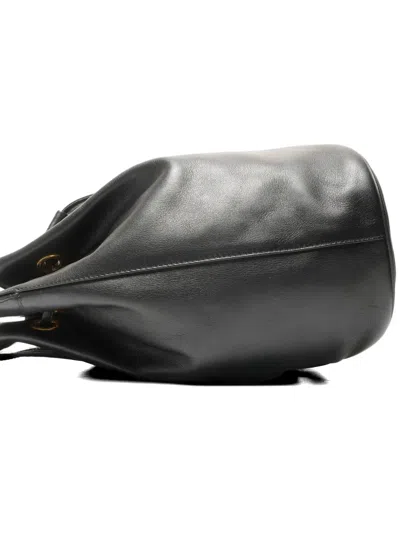 Pre-owned Dior 1980s Drawstring Leather Backpack In Black