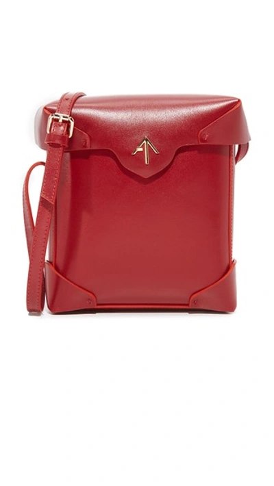 Manu Atelier Red Pristine Leather Cross Body Bag | ModeSens