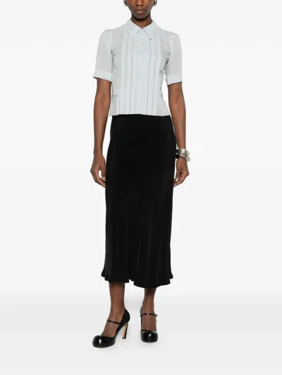 Maison Margiela Button Front Blouse In White