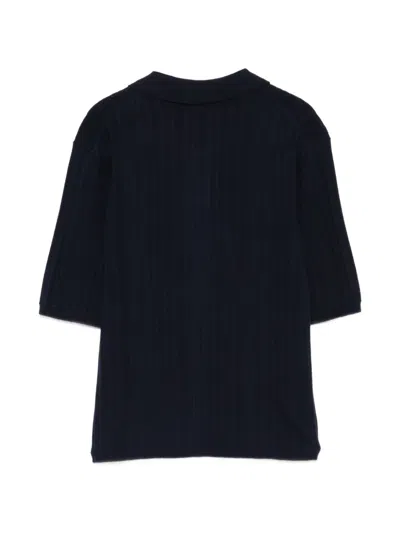 Closed Ribbed Buttoned T-shirt In Blue