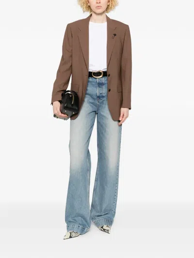Lardini Button-fastening Flap-pocket Blazer In Neutral
