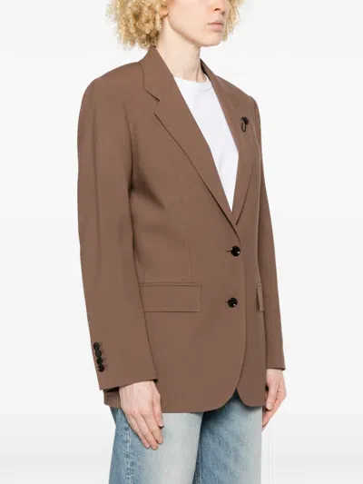 Lardini Button-fastening Flap-pocket Blazer In Neutral