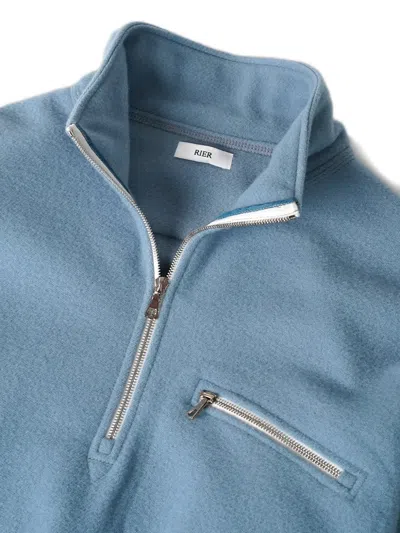 Rier Half-zip Fleece Pullover In Blue
