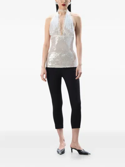 Manurí Pixie Sequin Lace Top In Neutral