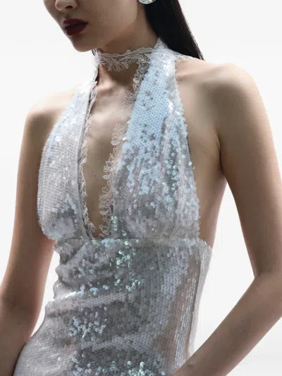 Manurí Pixie Sequin Lace Top In Neutral