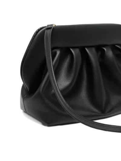 Themoirè Medium Pleated Rectangular Clutch Bag In Black