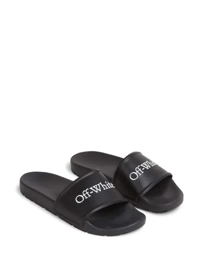 Off-white Bookish Logo Slides In Black