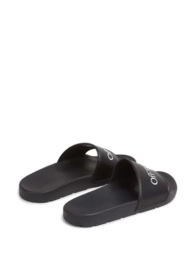 Off-white Bookish Logo Slides In Black