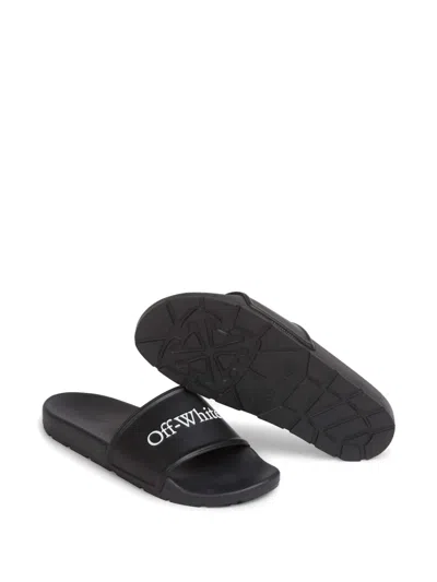 Off-white Bookish Logo Slides In Black
