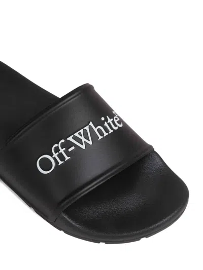 Off-white Bookish Logo Slides In Black