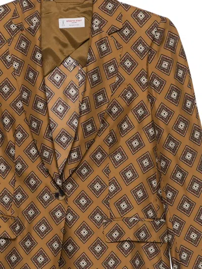 Alberto Biani Patterned Pocket Blazer In Multi