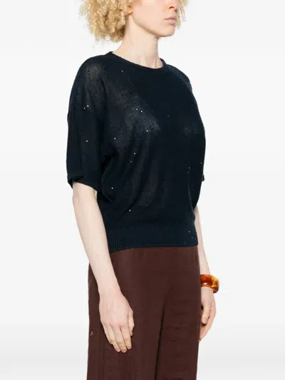 Antonelli Zagara Sequined T-shirt In Blue