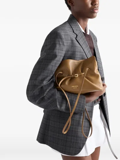 Prada Dada Small Nappa Leather Bag In Brown