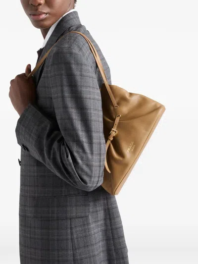 Prada Dada Small Nappa Leather Bag In Brown