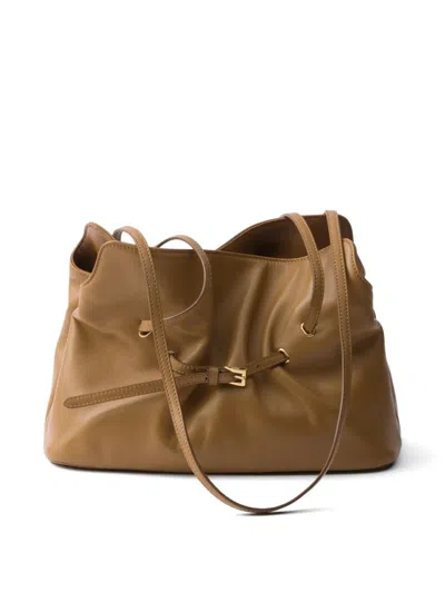 Prada Dada Small Nappa Leather Bag In Brown