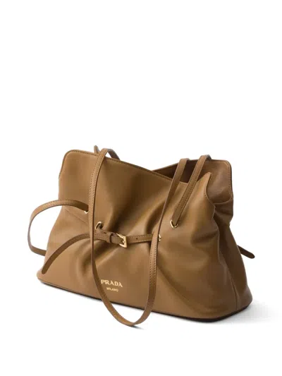 Prada Dada Small Nappa Leather Bag In Brown