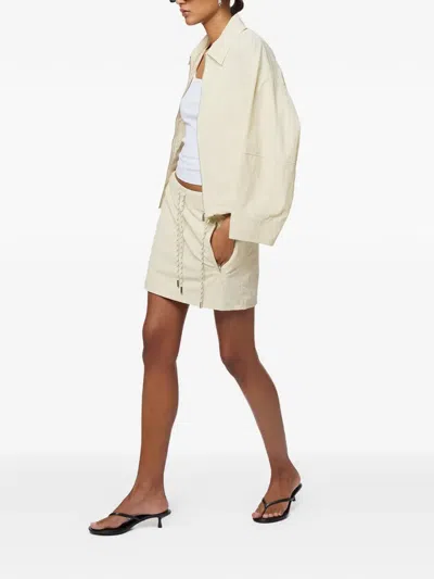 Apparis Ada Drawstring Mini Skirt In Neutral