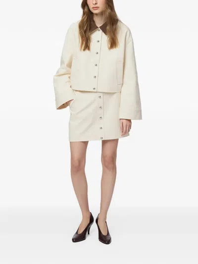 Apparis Ella Canvas Cropped Jacket In Neutral
