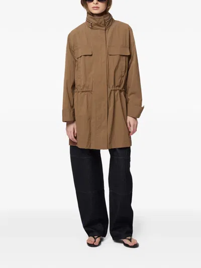 Apparis Bea Drawstring Raincoat In Brown