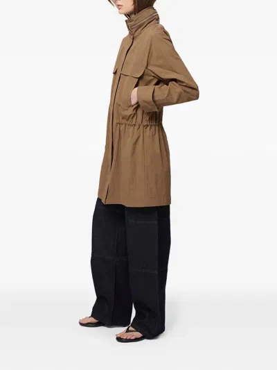 Apparis Bea Drawstring Raincoat In Brown