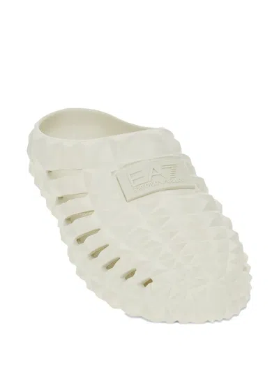 Ea7 Studded Sliders Pri In White