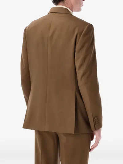 Lardini Soiree Double Breasted Four Button Jacket In Brown