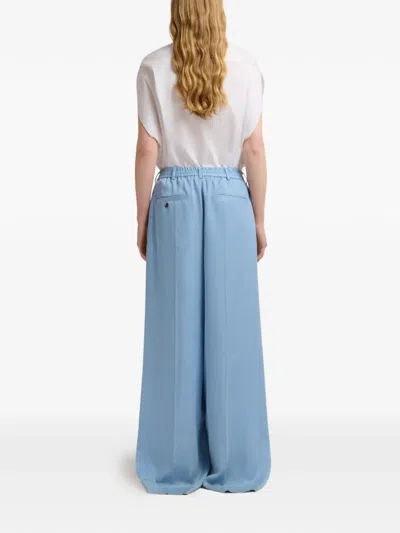 Marni Elasticated Pleat Front Trousers In Blue