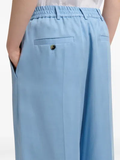 Marni Elasticated Pleat Front Trousers In Blue