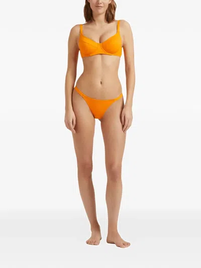 Vilebrequin Women Tanga Bikini Bottom Solid In Orange