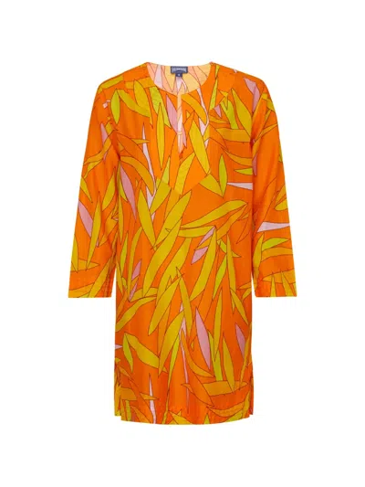 Vilebrequin Three-quarter Sleeves Kaftan In Orange