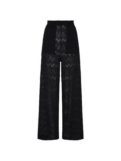 Vilebrequin Women Mesh Wide-leg Pants In Black