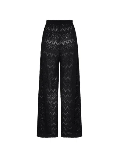 Vilebrequin Women Mesh Wide-leg Pants In Black