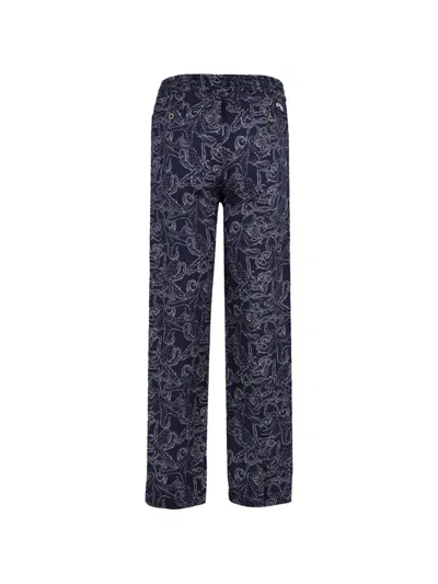 Vilebrequin Printed Drawstring Trousers In Blue